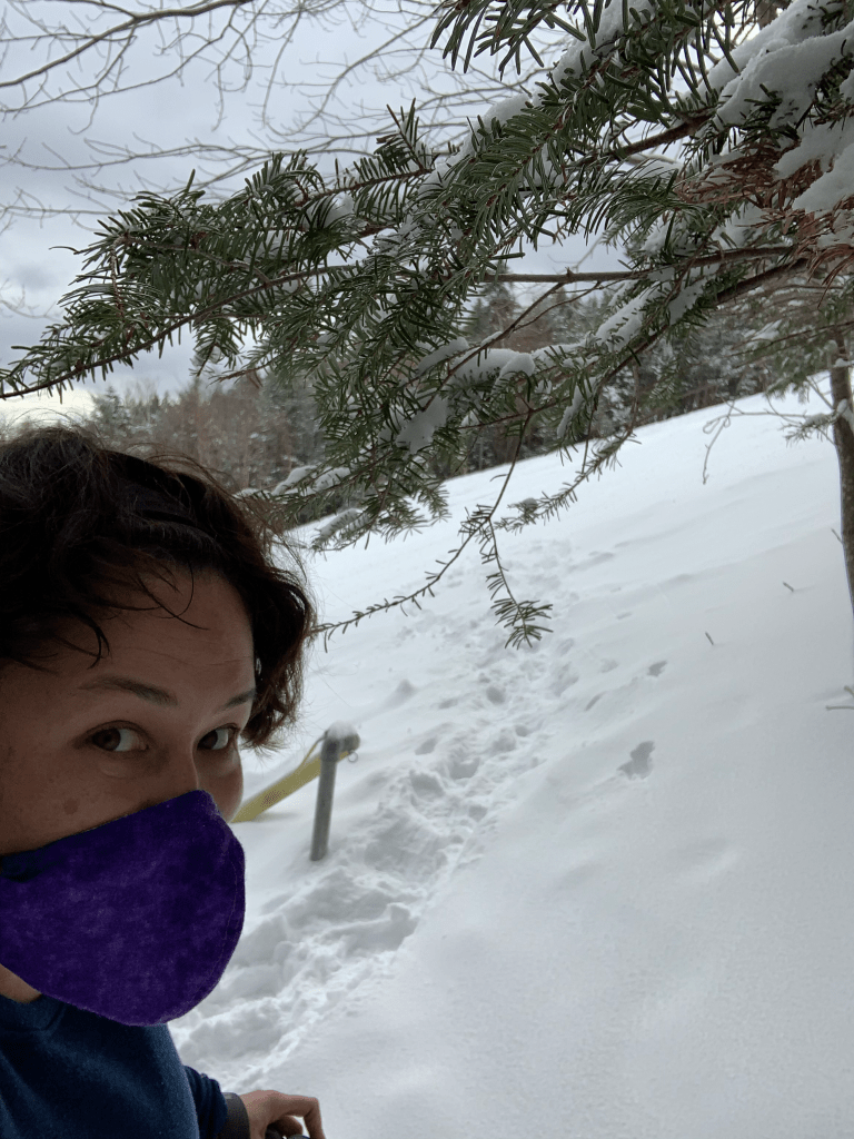 Me next to the ski trail